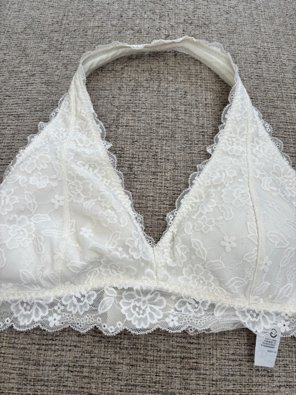 Gilly Hicks Ivory Lace Halter Bralette